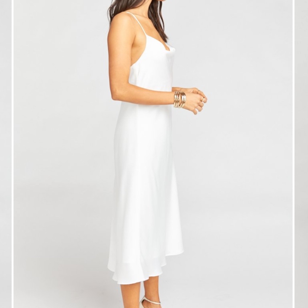 Show Me Your Mumu Ivory Satin Verona Cowl Dress - Picture 5 of 10